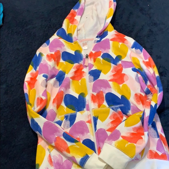 Girls XL multi colored heart hoodie - Picture 1 of 4